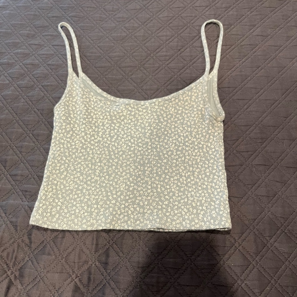 Brandy Melville blue tank top with white flowers